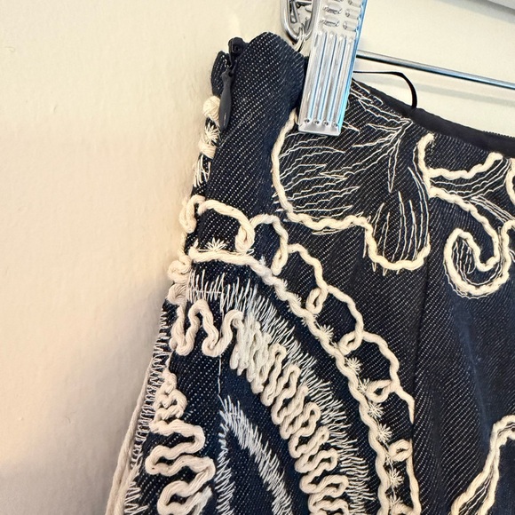 NWT | Zara Blue Skort w White Embroidery | SZ M - Picture 7 of 8